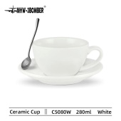 Кофейная пара для капучино MHW-3BOMBER, белая, чашка и блюдце, 280 мл, C5080W