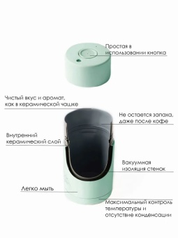 Термокружка Frank Green Ceramic арт. 5MIR4S1 мятный, объем 175 мл (1)