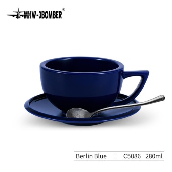 Кофейная пара для капучино  MHW-3BOMBE (Ceramic Cup) 280мл берлинский синий чашка и блюдце