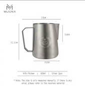 Питчер для молока MUVNA B-Type 600 мл, матовая сталь