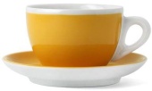 Кофейная пара для латте Ancap Verona Millecolori AP-39129, желтый, деколь чашка, ручка, блюдце