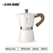 Гейзерная кофеварка MHW-3BOMBER на 300 мл, белая, Moka Potwhite-300 ml, M5816W