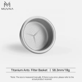 Прецизионная корзина для портафильтра MUVNA Titanium Ants 18 г, 58,3 мм