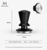 Темпер для кофе эспрессо MUVNA Infinitely Adjustable Knob 51 мм, черный, плоский