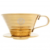 Воронка для кофе TIAMO HG5050GD металлическая, Kaliata Style, цвет золотой