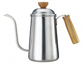 Чайник с носиком gooseneck TIAMO HA1654 стальной c деревянной ручкой 1200 мл