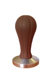 Темпер для кофе d57 JoeFrex Galaxy hglbf57, с прорезиненной коричневой ручкой, плоский сталь