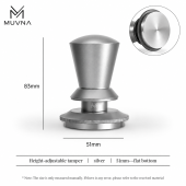 Темпер для кофе эспрессо MUVNA Infinitely Adjustable Knob 51 мм, антрацит, плоский