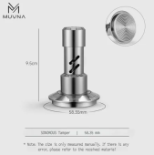 Темпер Muvna Click Sonorous Tamper D58.35, серебро, резьба. Артикул: T2653T. Материал: SUS304, алюминиевый сплав