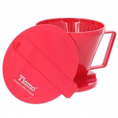 Воронка для кофе TIAMO HG5569R пластиковая иммерсионная Клевер, цвет красный
