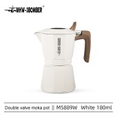Гейзерная кофеварка MHW-3BOMBER Double Valve на 180 мл, белая, Potblack-180 ML, M5889W
