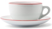 Кофейная пара для латте Ancap Verona Millecolori Rims AP-37313, красный, ободок на чашке/блюдце