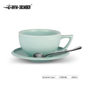Кофейная пара для капучино MHW-3BOMBER (Ceramic Cup) тифани, чашка и блюдце, 280 мл, C5085BL