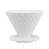 Воронка керамическая белая Diamond Dripper V02 Yami YM60242 на 2-4 чашки 
