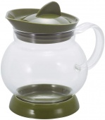 Чайник заварочный для чая Hario JTS-35-OG, стекло, с зелёной пластиковой крышкой, объём 350 мл.