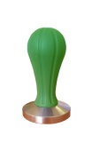 Темпер для кофе d57 JoeFrex Galaxy hggbf57, с прорезиненной злёной ручкой, плоский, сталь