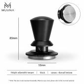 Темпер для кофе эспрессо MUVNA Infinitely Adjustable Knob 53 мм, черный, рифлёный