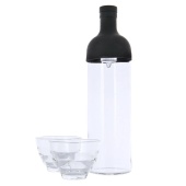 Бутылка для заваривания Hario FIB-75-B черная + 2 стеклянные чашки 