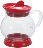 Чайник заварочный для чая Hario JTS-35-R, стекло, с красной пластиковой крышкоё, объём 350 мл.