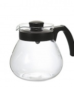 Чайник сервировочный Hario ТС-100В, стекло, с пластиковой чёрной ручкой, объём 1 л.