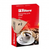 Фильтры бумажные для кофе Filtero, №2/80, коричневые для пуровера на 2 чашки