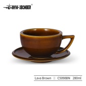 Кофейная пара для капучино MHW-3BOMBER (Ceramic Cup)  коричневый, чашка и блюдце, 280 мл, C5098BN