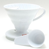 Воронка для кофе Hario VD-02W размер 02 V60, пластиковая, цвет белый