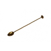 Ложка барменская с плоской кнопкой 25 см. нержавеющая золотая MGSteel арт. BRS251NMG