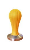 Темпер для кофе d58 JoeFrex Galaxy hgybf58, с прорезиненной ручкой, цвет жёлтый, основание сталь