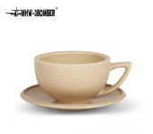 Кофейная пара для капучино MHW-3BOMBER (Ceramic Cup) персиковый, чашка и блюдце, 280 мл, G5062A