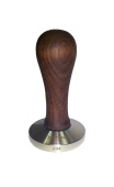 Темпер для кофе d57 JoeFrex Elegance henbf57, рукоятка дерево, цвет орех, основание плоское, сталь