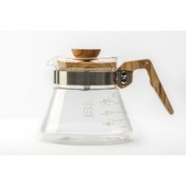 Чайник сервировочный Hario VCWN-60-OV, стекло, крышка из оливкового дерева, емкость 600 мл