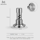 Темпер Muvna Click Sonorous Tamper D53, серебро, резьба  Материал: SUS304, алюминиевый сплав