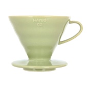 Воронка для кофе Hario VDC-02-SG Smokey Green размер 02 V60, керамическая, салатовая