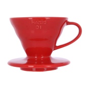 Воронка для кофе Hario VDC-01R размер 01 V60, керамическая, красная