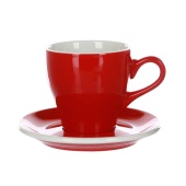 Кофейная пара LOVERAMICS Tulip C087-09BRE / C087-10BRE Red (кружка и блюдце), красный 280 мл.