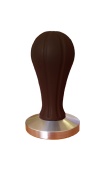 Темпер для кофе d57 JoeFrex Galaxy hgdbf57, с прорезиненной ручкой, цвет тёмно-коричневый, сталь