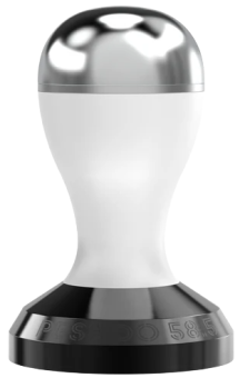 Темпер для кофе Pesado With Black Base 58,5 мм, color whitesilver
