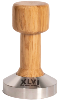 Темпер XLVI Oak wood tamper 58 mm, stainless steel base