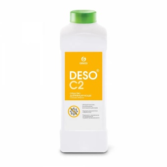 Дезинфицирующее средство с моющим эффектом на основе ЧАС Grass DESO C2 клининг, бутыль 1 л 2