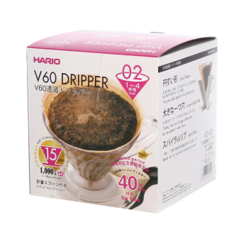 Воронка для кофе Hario VD-02T-15CP размер 02 V60, + фильтры, пластиковая прозрачная, 6