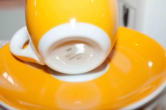 Кофейная пара для эспрессо Ancap Verona Millecolori AP-33011, желтый, деколь чашка, ручка, блюдце 7