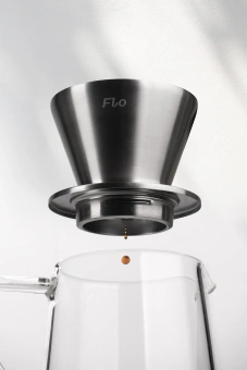 Пуровер-дриппер Varia FLO с регулировкой скорости потока (Нержавеющая сталь, сменные фильтры)