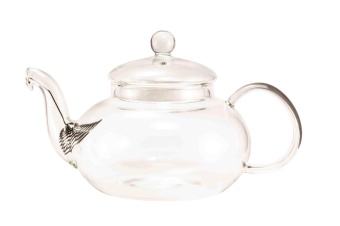 Чайник стеклянный Лобелия с уплотнителем на крышке и пружинкой-фильтром в носике, 600 мл