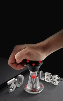 Темпер для кофе ZeroHero Sword Calibrated Espresso Tamper — калиброванный темпер 30 lb с автолевелингом и рельефным основанием 58 мм, черный