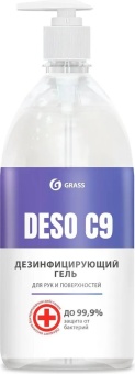 Дезинфицирующее средство на основе изопропилового спирта Grass DESO C9 гель, флакон 1000 мл