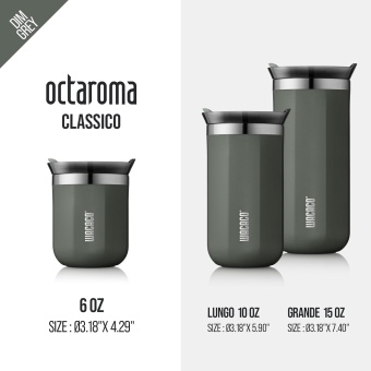 Изотермическая кружка для кофе WACACO Octaroma с вакуумной изоляцией, Dim Grey, 180 мл, WCCOCTGRY18 (1)