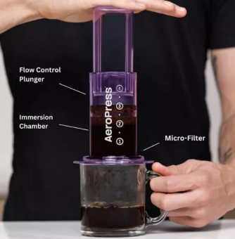 Кофеварка ручная Аэропресс (Aeropress) Clear Purple, цвет фиолетовый (4)