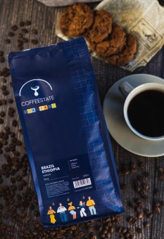 Brazil Ethiopia COFFEESTATE (для эспрессо) кофе в зёрнах, упак. 1 кг.