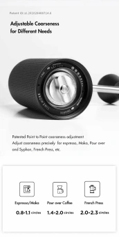 Кофемолка ручная Timemore Chestnut C3 ESP Pro 70TGD022AA301, нерж. сталь, черная